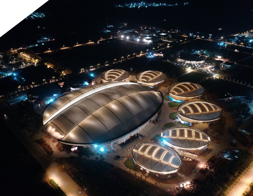 Night View of the Largest meditation center