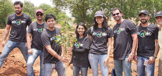 Google employess are planting trees at Kanha Shantivanam